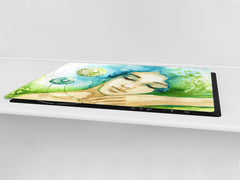 Worktop saver and Pastry Board – Cooktop saver; Series: Outside Series DD19 A sleeping woman