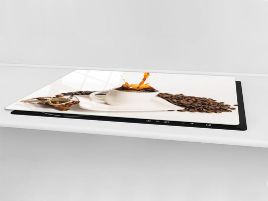 Worktop saver and Pastry Board – Glass Kitchen Board- Coffee series DD07 Coffee 2