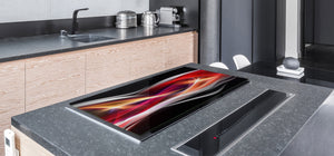 UNIQUE Tempered GLASS Kitchen Board – Abstract Series DD14 Colorful wave 1