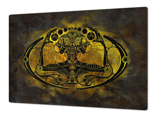 HUGE TEMPERED GLASS COOKTOP COVER - Egyptian Series DD15 Egyptian figure