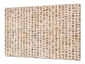 GÉANT PLANCHE À DÉCOUPER EN VERRE TREMPÉ; Série égyptienne DD15: Hiéroglyphes égyptiens