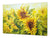 Enorm Schneidbrett aus Hartglas und schützende Arbeitsoberfläche; Flower series DD06A: Sunflower 3