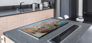 GIGANTIC CUTTING BOARD and Cooktop Cover- Image Series DD05A Italian boats