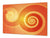 Sehr groß Mehrfunktional Hartglas Gehärtetes; Abstract Series DD14: Orange theme