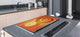 MOLTO GRANDE asse da cucina in VETRO temperato;  Serie astratta DD14: Tema arancione