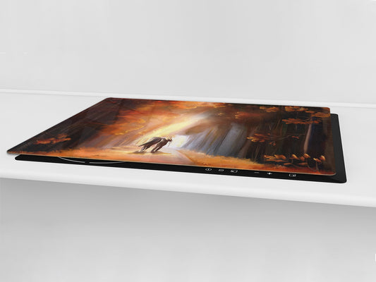 GIGANTIC CUTTING BOARD and Cooktop Cover- Image Series DD05A Departure with the horse