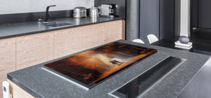 GIGANTIC CUTTING BOARD and Cooktop Cover- Image Series DD05A Departure with the horse