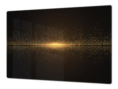 Gigantic Worktop saver and Pastry Board - Tempered GLASS Cutting Board - MEASURES: SINGLE: 80 x 52 cm; DOUBLE: 40 x 52 cm; DD38 Golden Waves Series: Sparkling golden dust