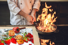 UNIQUE Tempered GLASS Kitchen Board Fruit and Vegetables series DD02 Strawberries