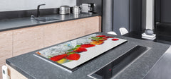UNIQUE Tempered GLASS Kitchen Board Fruit and Vegetables series DD02 Strawberries