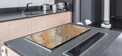 Special order - Gigantic Worktop saver and Pastry Board - Tempered GLASS Cutting Board DD21 Marbles 1 Series: Swirls of orange marble (Copy)