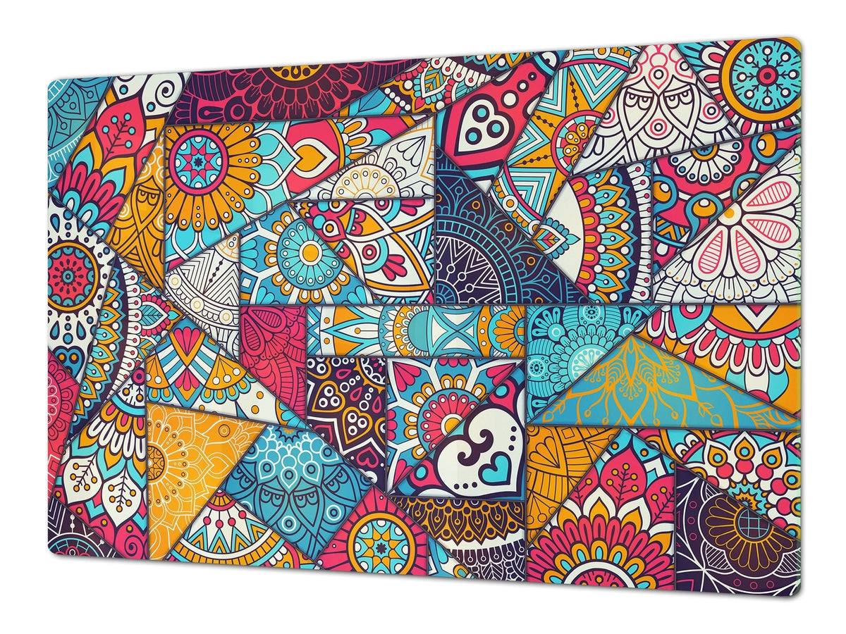 HUGE TEMPERED GLASS CHOPPING BOARD ; Moroccan design Series DD21 Egyptian decoration