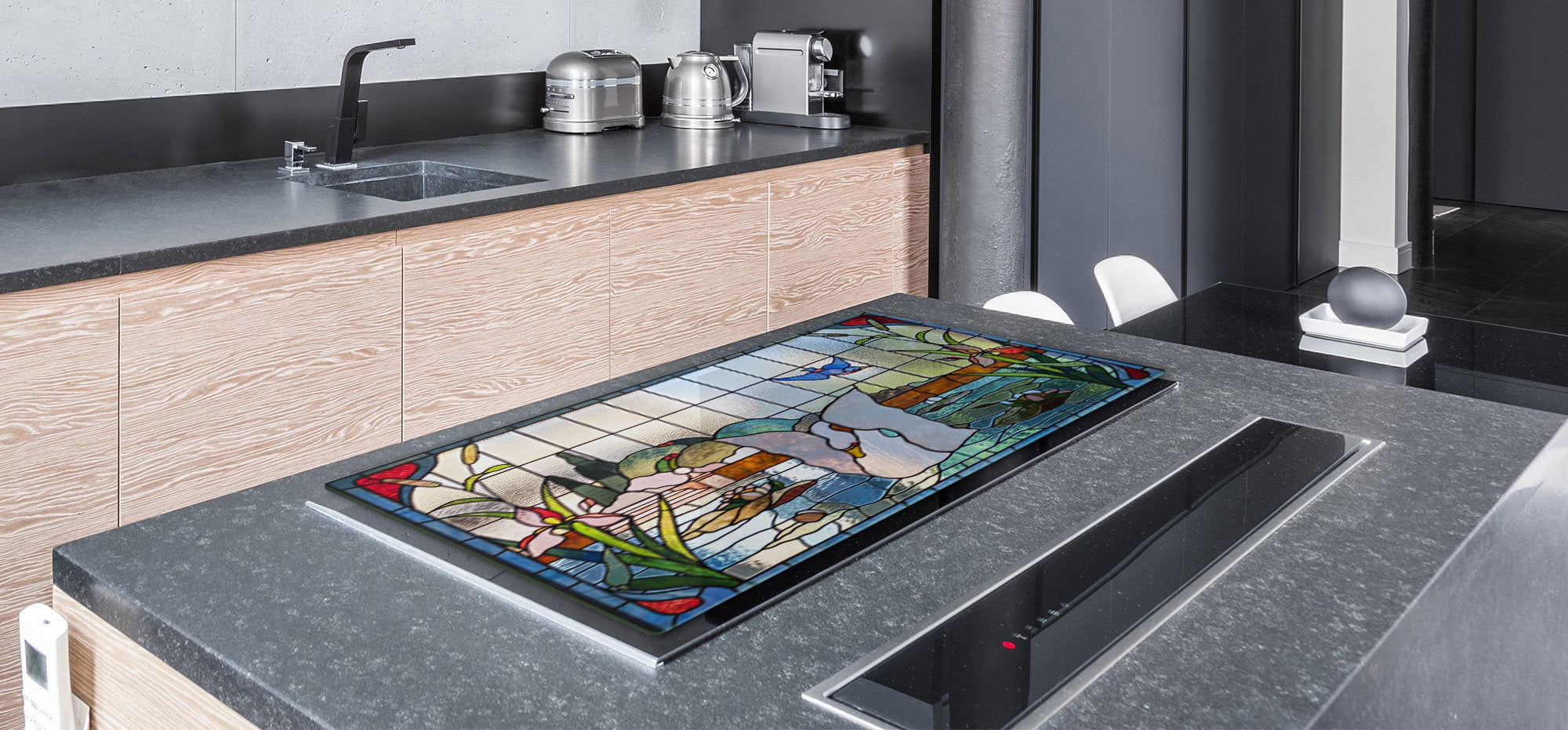 Worktop saver and Pastry Board – Cooktop saver; Series: Outside Series DD19 Colorful stained glass