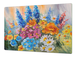 Riesig Kochplattenabdeckung Stove Cover und Schneideplatten; Series of Images DD05A: Flowers 4