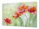 ENORME tabla de cortar de VIDRIO templado - Serie de flores DD06A Amapolas 2