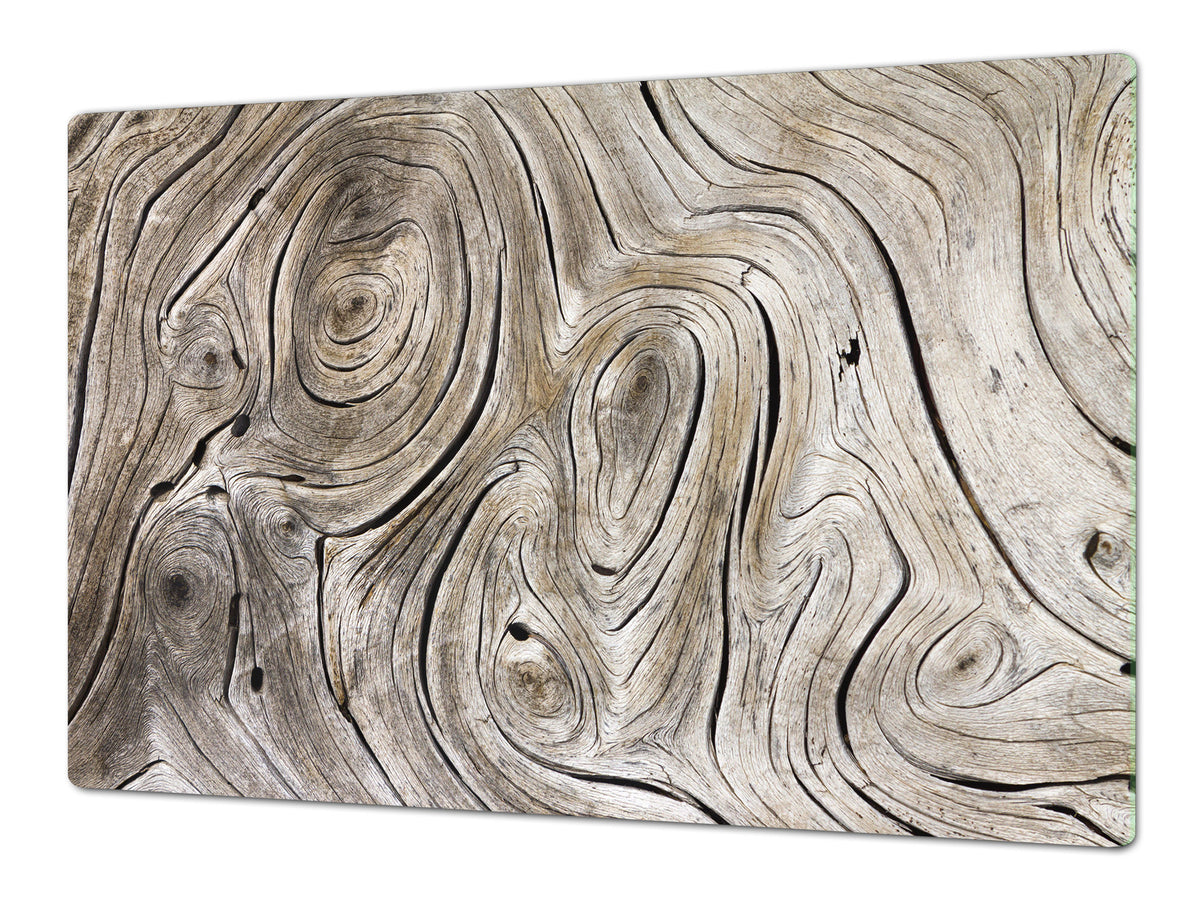 ENORMOUS  Tempered GLASS Chopping Board - Induction Cooktop Cover DD36 Textures and tiles 2 Series: Growth rings 1