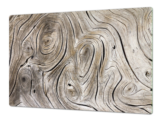 ENORMOUS  Tempered GLASS Chopping Board - Induction Cooktop Cover DD36 Textures and tiles 2 Series: Growth rings 1