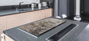ENORMOUS  Tempered GLASS Chopping Board - Induction Cooktop Cover DD36 Textures and tiles 2 Series: Growth rings 1
