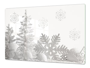 GIGANTE tagliere – Proteggi-piano di lavoro e spianatoia; DD30 Serie di Natale: Fiocchi di neve