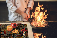 HUGE TEMPERED GLASS COOKTOP COVER - Egyptian Series DD15 Ethnic handmade deco