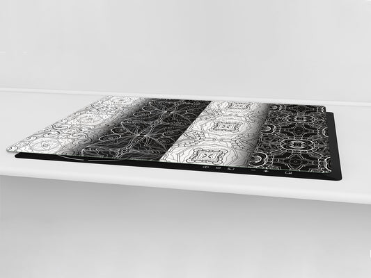 HUGE TEMPERED GLASS CHOPPING BOARD ; Moroccan design Series DD21 Vintage Collection