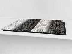 HUGE TEMPERED GLASS CHOPPING BOARD ; Moroccan design Series DD21 Vintage Collection