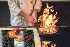 HUGE TEMPERED GLASS CHOPPING BOARD ; Moroccan design Series DD21 Vintage Collection