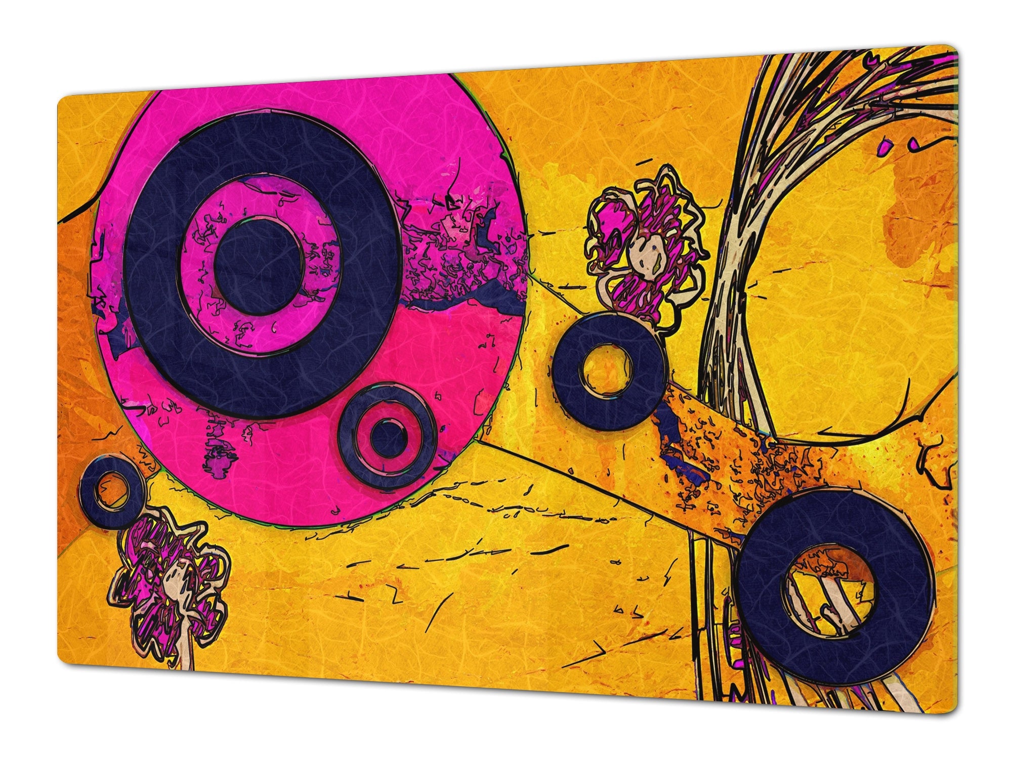 Worktop saver and Pastry Board – Cooktop saver; Series: Outside Series DD19 Purple circles