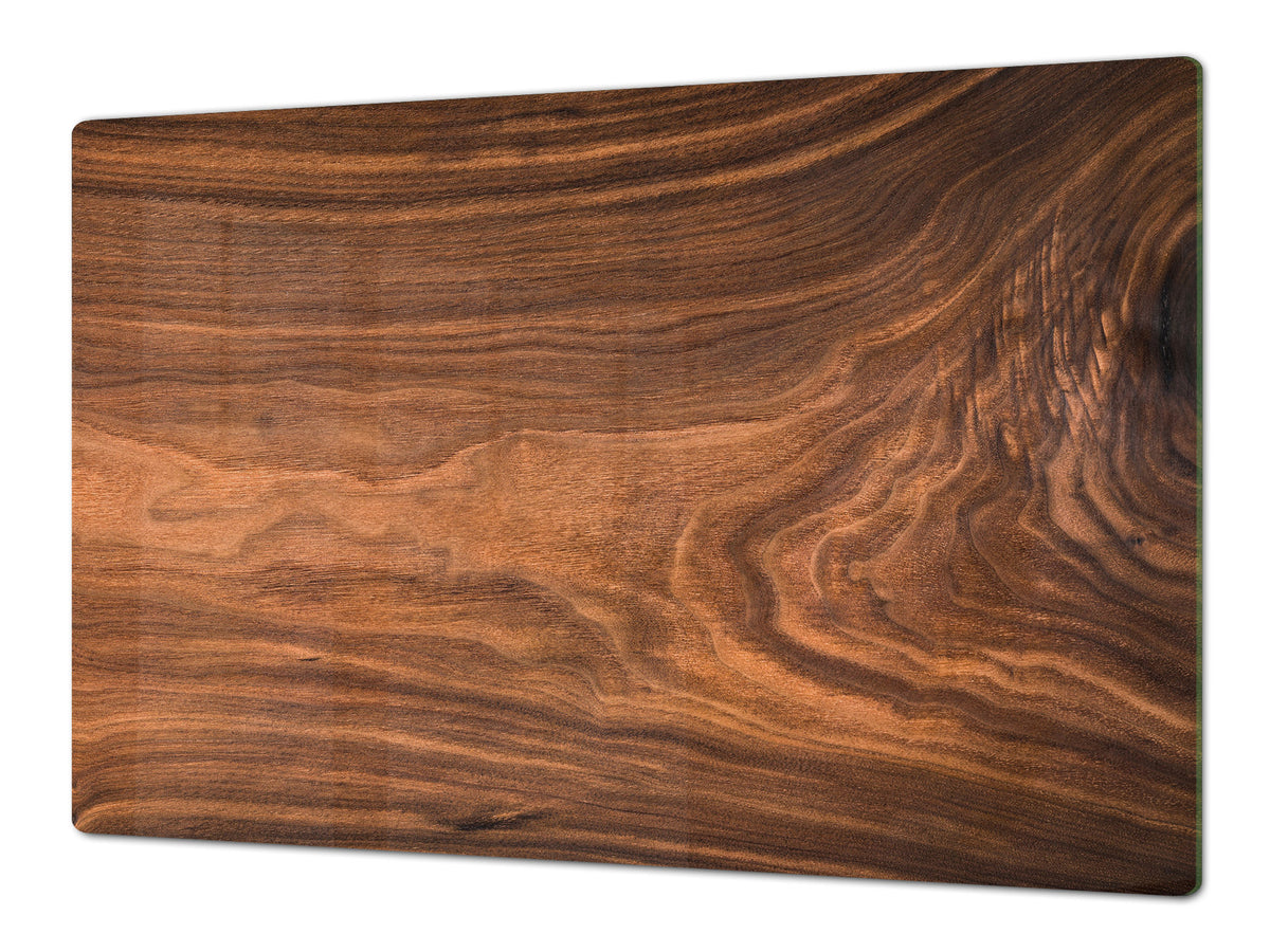 ENORMOUS  Tempered GLASS Chopping Board - Induction Cooktop Cover DD36 Textures and tiles 2 Series: Nutwood pattern
