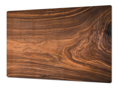 ENORMOUS  Tempered GLASS Chopping Board - Induction Cooktop Cover DD36 Textures and tiles 2 Series: Nutwood pattern