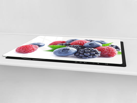 UNIQUE Tempered GLASS Kitchen Board Fruit and Vegetables series DD02 Forest fruits