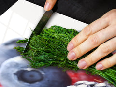 UNIQUE Tempered GLASS Kitchen Board Fruit and Vegetables series DD02 Forest fruits