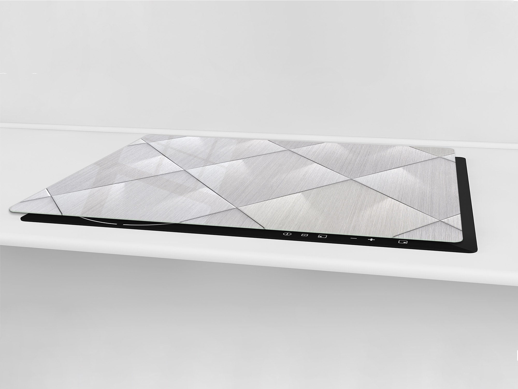 HUGE TEMPERED GLASS COOKTOP COVER – Glass Cutting Board and Worktop Saver – SINGLE: 80 x 52 cm (31,5” x 20,47”); DOUBLE: 40 x 52 cm (15,75” x 20,47”); DD40 Decorative Surfaces Series: Metal tiles