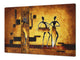 ENORME Tagliere e proteggi-piano di lavoro in vetro resistente; Serie egiziana DD15: Figure egiziane