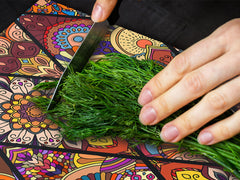 HUGE TEMPERED GLASS CHOPPING BOARD ; Moroccan design Series DD21 Moroccan design