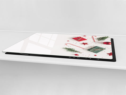 HUGE TEMPERED GLASS COOKTOP COVER - DD30 Christmas Series: Santa chick