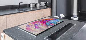 GIGANTIC CUTTING BOARD and Cooktop Cover - Glass Kitchen Board; SINGLE: 80 x 52 cm (31,5” x 20,47”); DOUBLE: 40 x 52 cm (15,75” x 20,47”); DD42 Paintings Series: Beautiful Asian nature