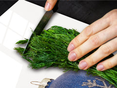 HUGE TEMPERED GLASS COOKTOP COVER - DD30 Christmas Series: Blue Christmas balls