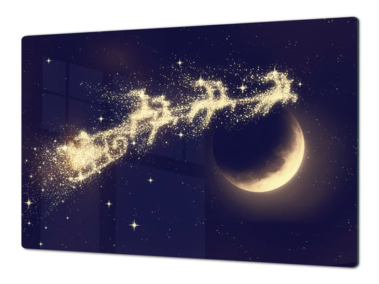 HUGE TEMPERED GLASS COOKTOP COVER - DD30 Christmas Series: Magic santa