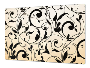 Induction Cooktop Cover – Glass Cutting Board- Flower series DD06B Floral pattern