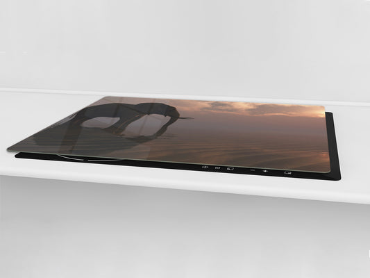 Gigantic Worktop saver and Pastry Board - Tempered GLASS Cutting Board Animals series DD01 Elephant 2