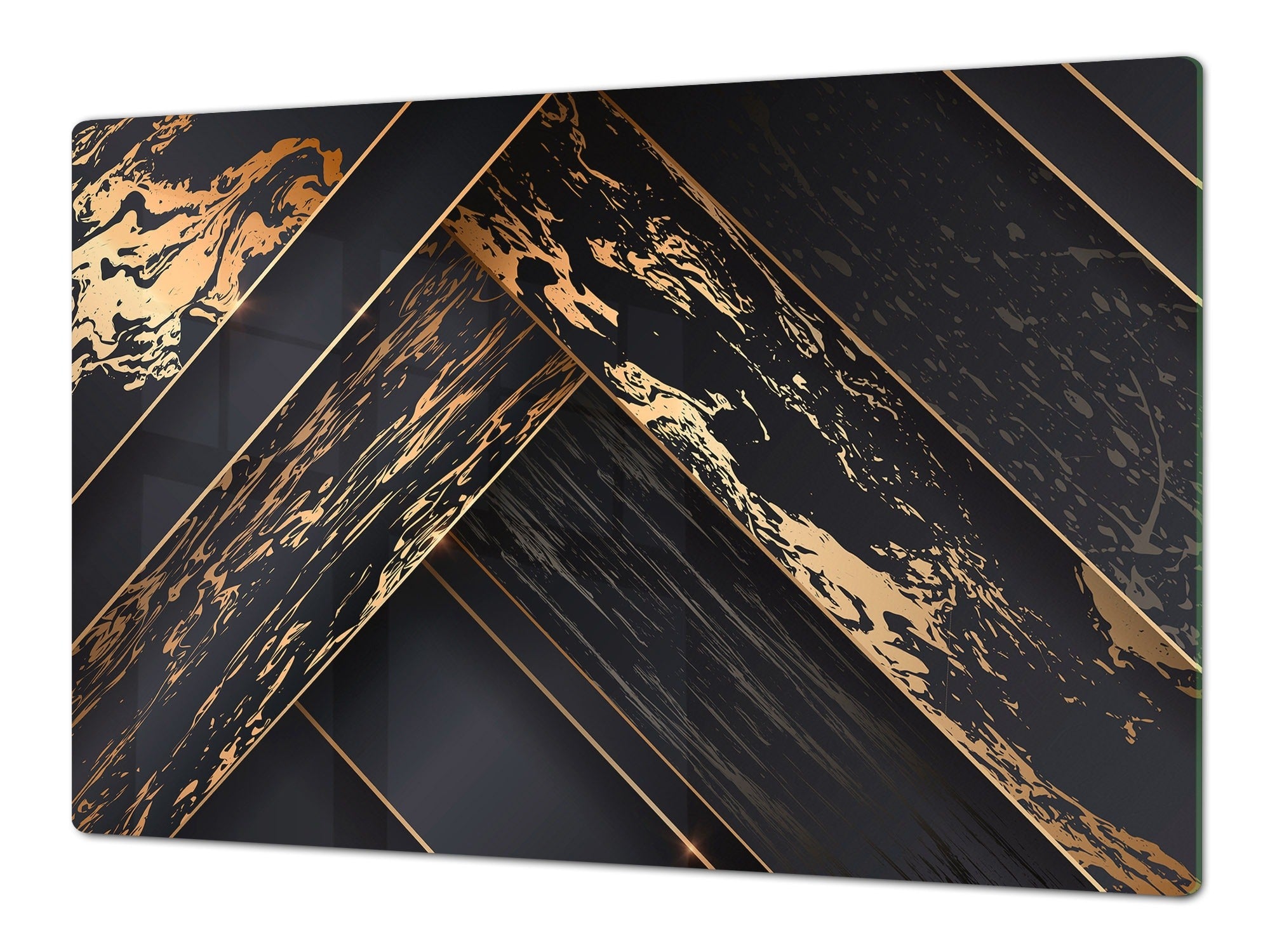HUGE TEMPERED GLASS COOKTOP COVER – Glass Cutting Board and Worktop Saver – SINGLE: 80 x 52 cm (31,5” x 20,47”); DOUBLE: 40 x 52 cm (15,75” x 20,47”); DD40 Decorative Surfaces Series: Luxury black panels