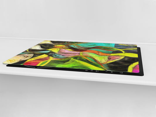 UNIQUE Tempered GLASS Kitchen Board – Abstract Series DD14 Colorful spots 2