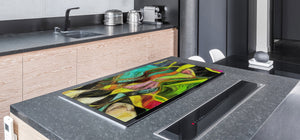 UNIQUE Tempered GLASS Kitchen Board – Abstract Series DD14 Colorful spots 2