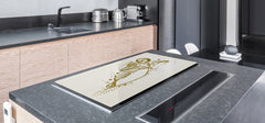 HUGE TEMPERED GLASS COOKTOP COVER - DD30 Christmas Series: Golden angel