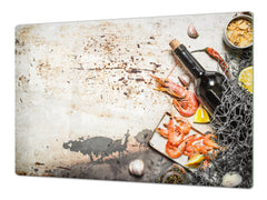 Ensembles de planches à découper TRES GRAND; Série Alimentaire DD16: Crevettes au vin