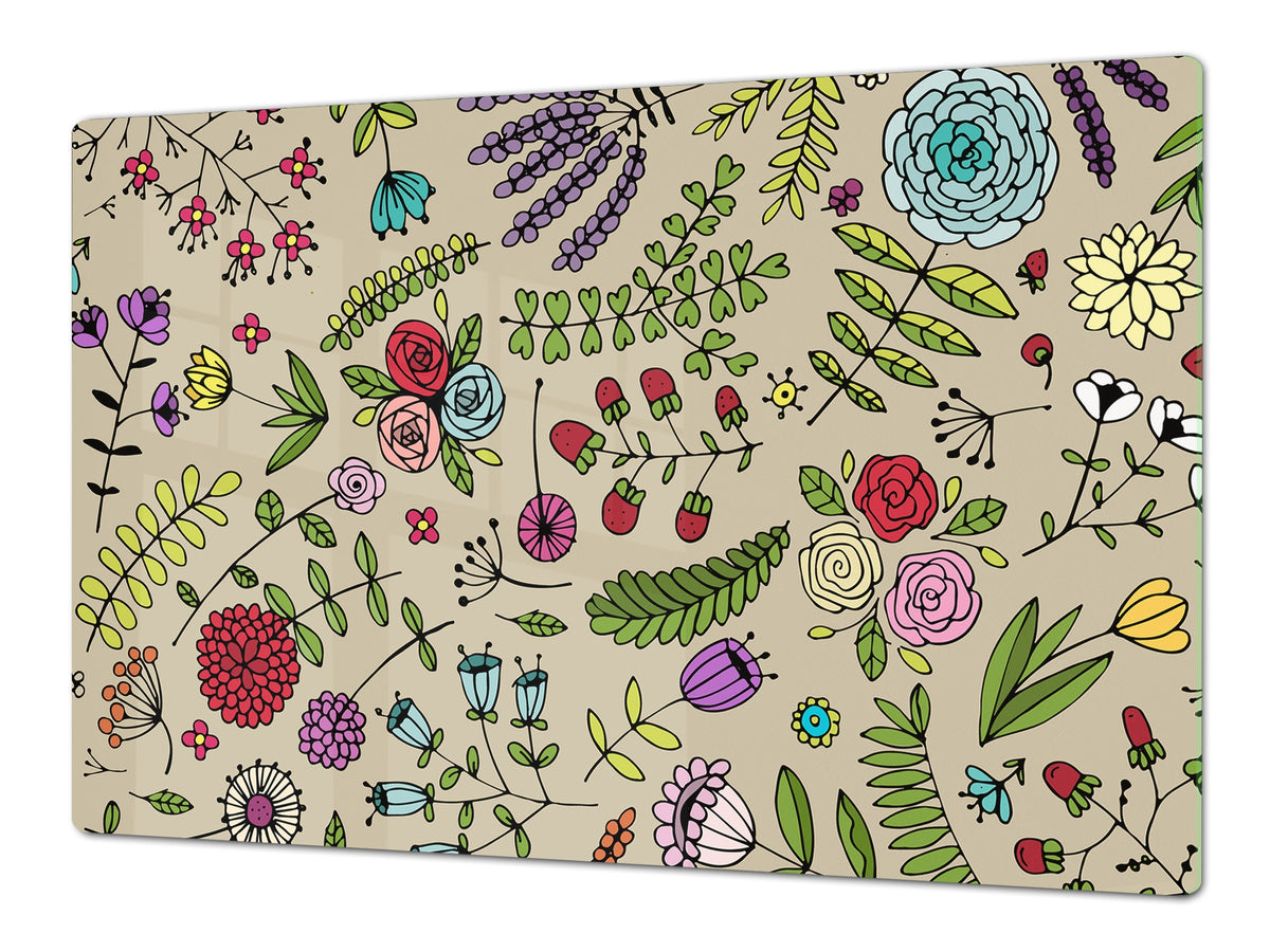 ENORMOUS  Tempered GLASS Chopping Board - Flower series DD06A Sahara Deco