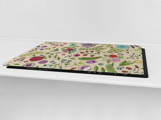 ENORMOUS  Tempered GLASS Chopping Board - Flower series DD06A Sahara Deco