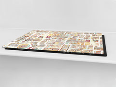 HUGE TEMPERED GLASS COOKTOP COVER - Egyptian Series DD15 Ethnic ornament