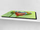 Riesig Schneidbrett aus Hartglas und schützende Arbeitsoberfläche; Animals series DD01: A smiling frog 1
